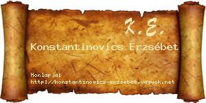 Konstantinovics Erzsébet névjegykártya