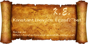 Konstantinovics Erzsébet névjegykártya